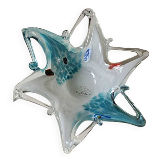 Empty Pocket Murano/Millefiori Model. Starfish shape. In blown art glass. Diameter 19.5 cm