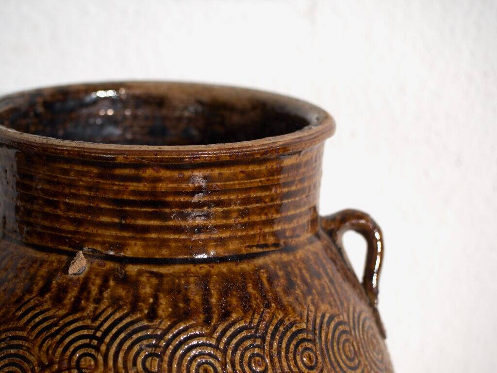 Ancient Chinese glazed stoneware vase – China, circa 1900