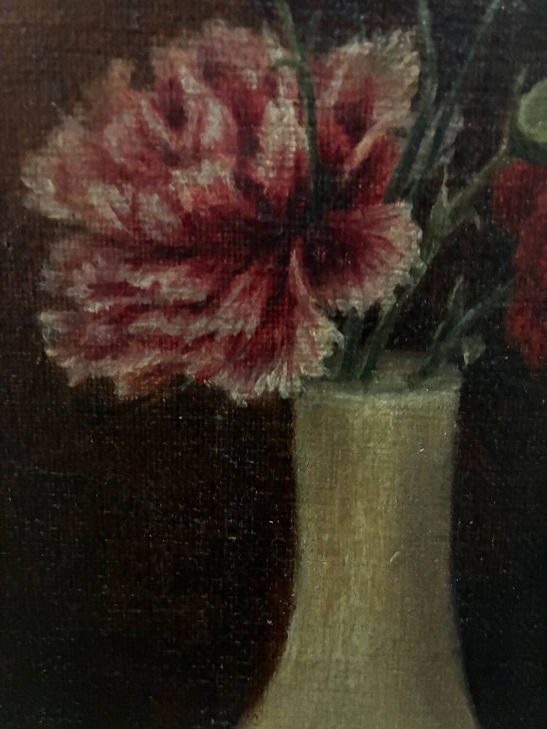 Still life with carnations, 20th century, signed
