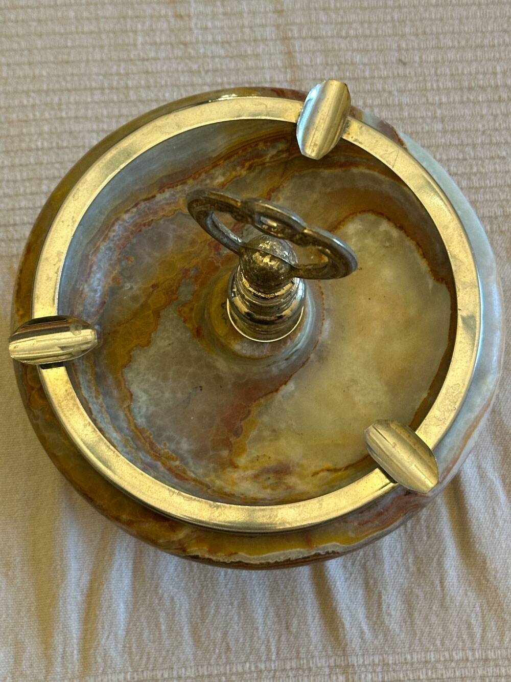 Brass and Onyx Ashtray