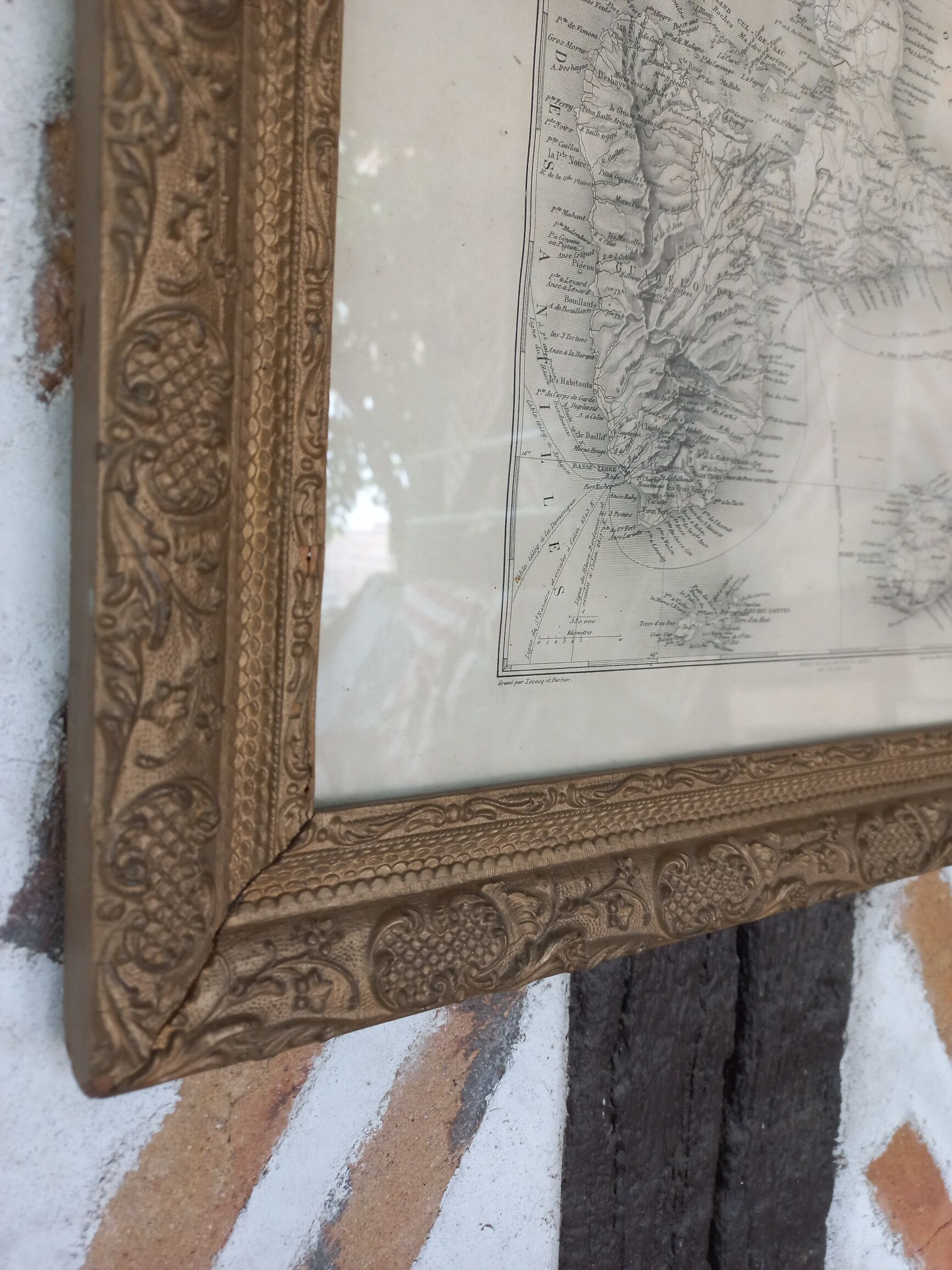 table old map Guadeloupe