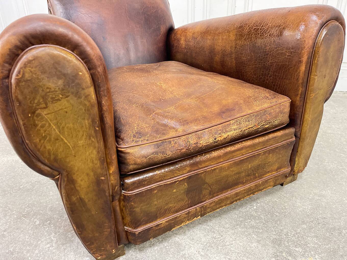 1950 leather club armchair