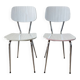 Pair of white Formica chairs 70s