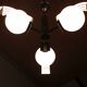 3-opaline sputnik and chrome metal hanging lamp 1970