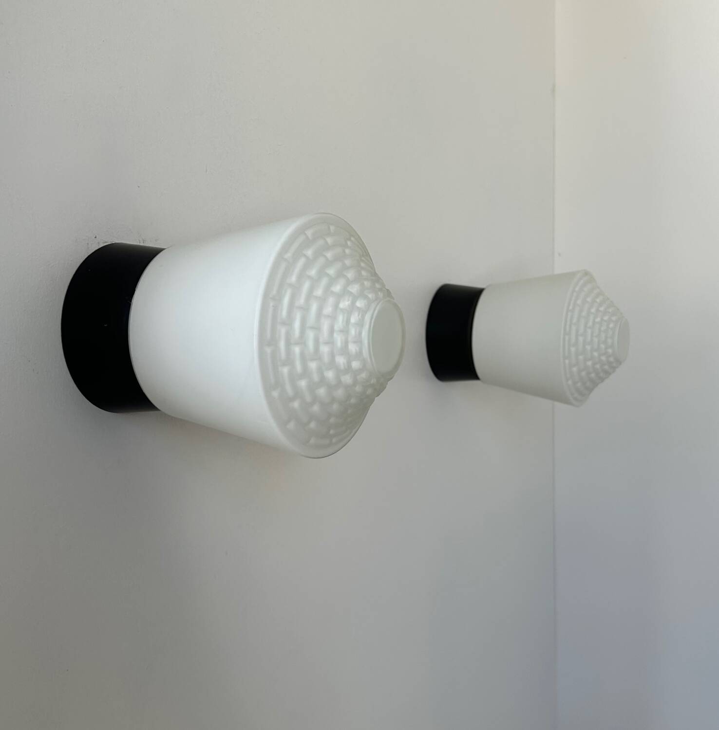 Pair of vintage opaline wall lights, Netherlands 1960s