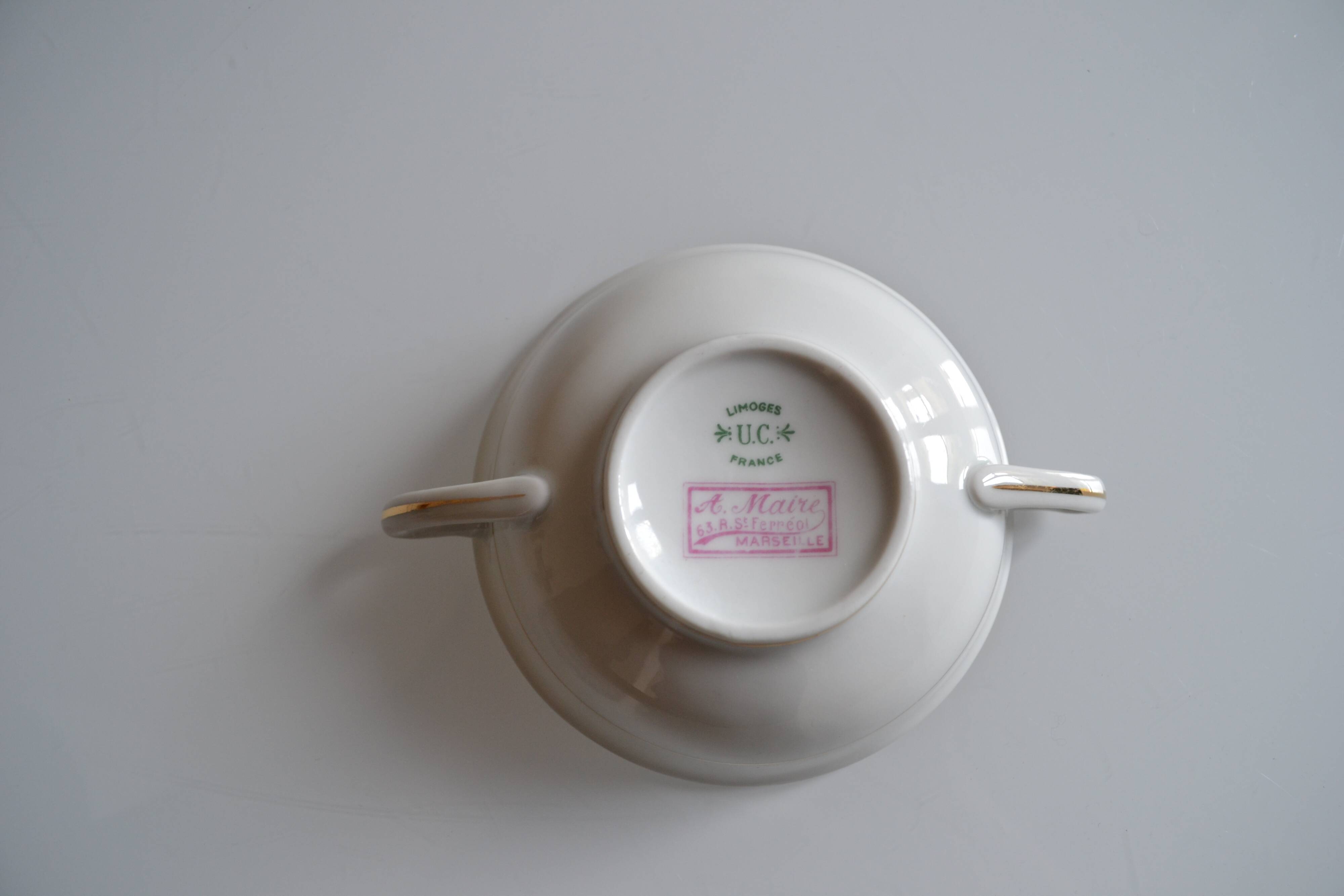 Porcelain shaking cup UC Limoges France circa 1920