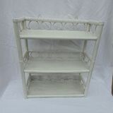 White rattan wall shelf