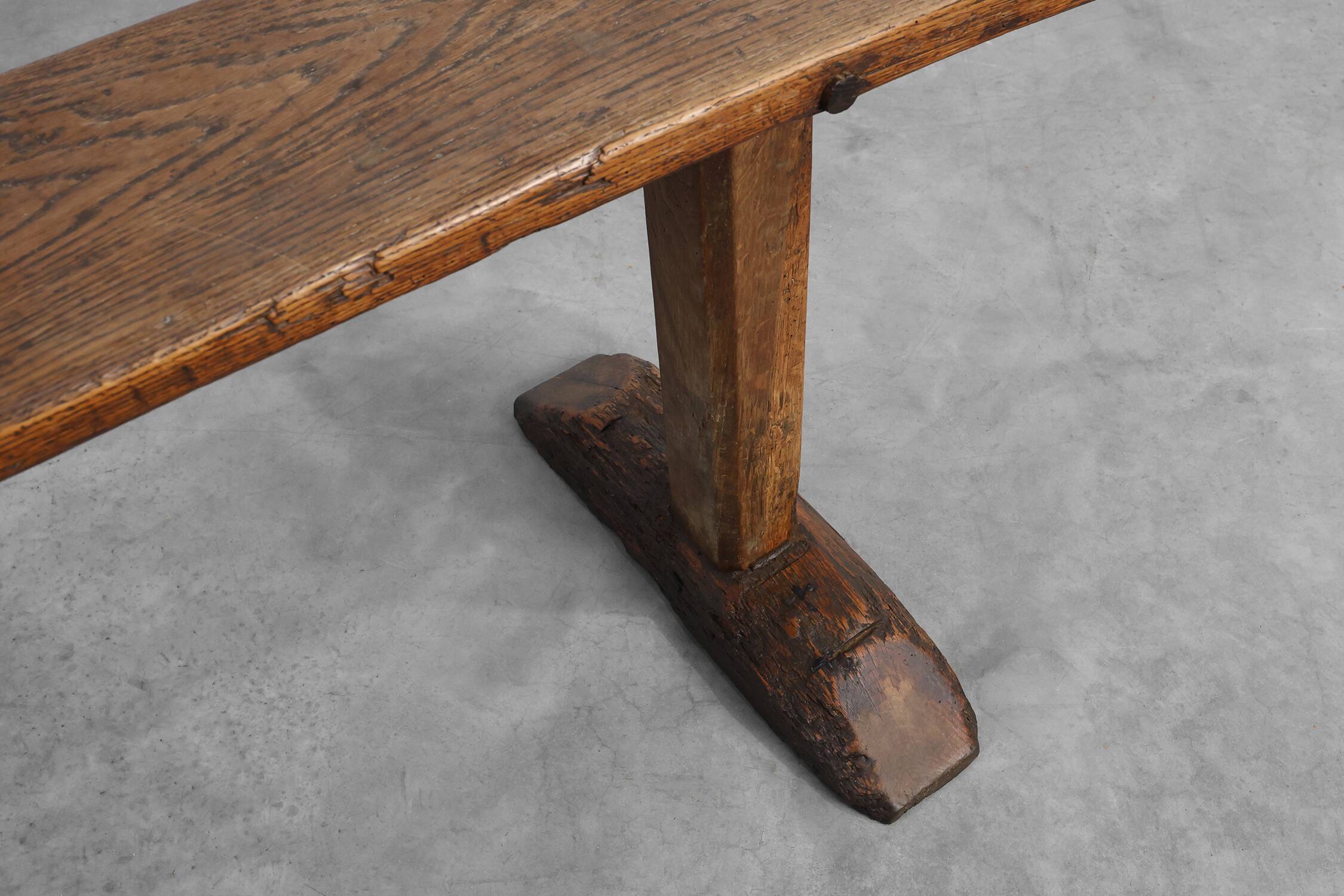 Mid 19th century rustic oak bench, France
