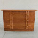 Vintage chest of drawers with bamboo and rattan details