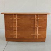 Vintage chest of drawers with bamboo and rattan details