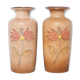 Pair of West Germany 202-37 vase, German ceramic vase, flower pot, flower pattern vase
