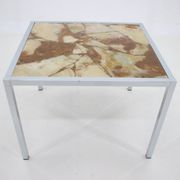 Table basse plaquée en résine et pierre chromée des années 1980, Allemagne