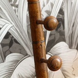 Wall mounted wooden coat rack turned