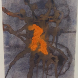 Abstract painting rulo 1966 mixed media paper frame