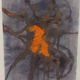 Abstract painting rulo 1966 mixed media paper frame
