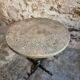 Bistro table / old garden with a cast iron base and stone top, France