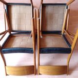 Italian Gessef chairs in light teak, Scandinavian design 1960.