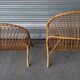 Bed in 2 parts, head and foot, or vintage rattan bench.