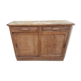 Buffet wood rough sliding doors