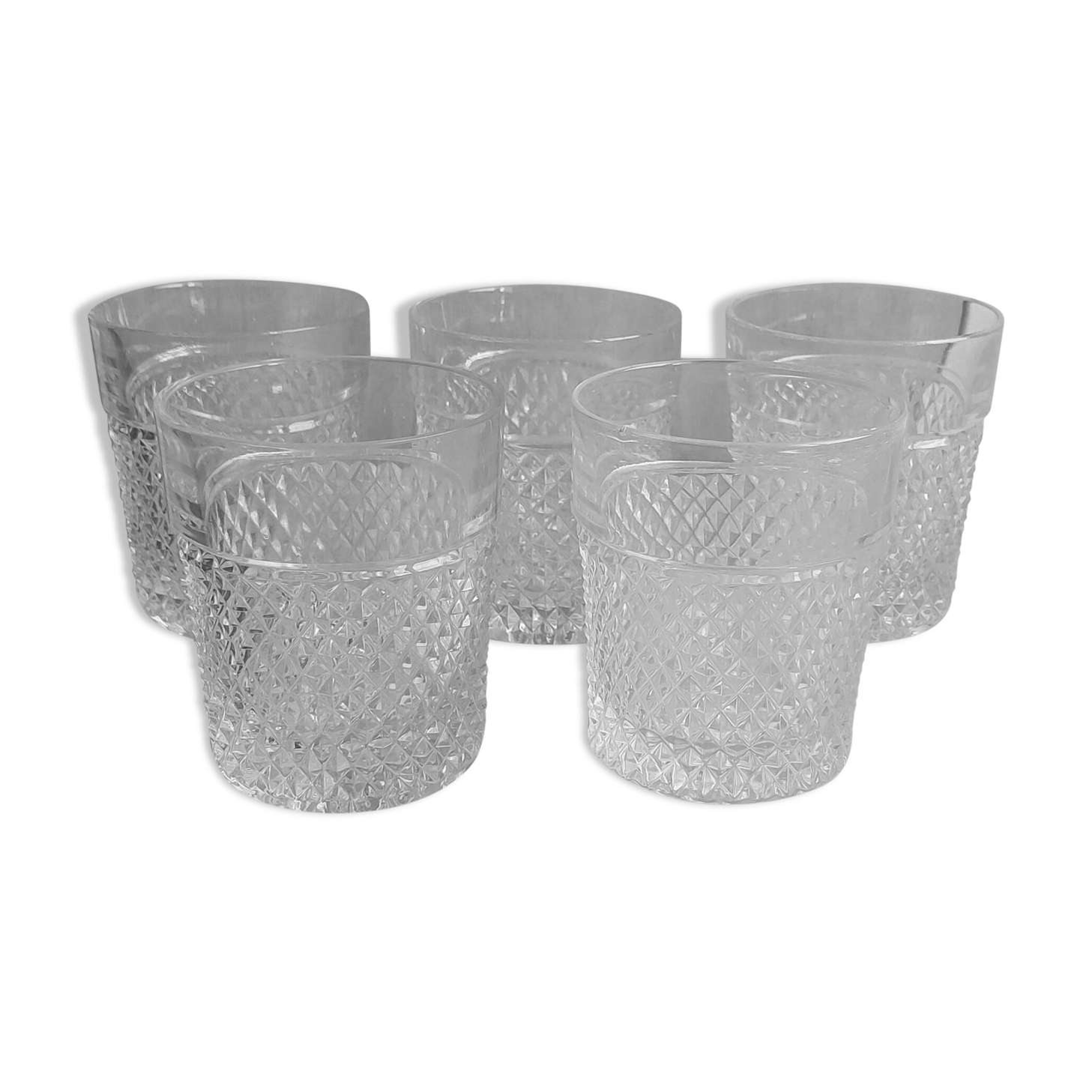 Set of 5 vintage crystal glasses