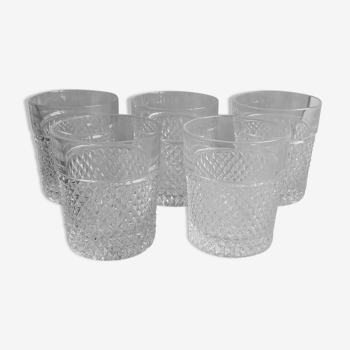 Set of 5 vintage crystal glasses