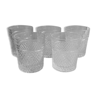 Set of 5 vintage crystal glasses