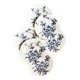 6 Lunéville dessert plates in blue ironstone, "Azaléa" service