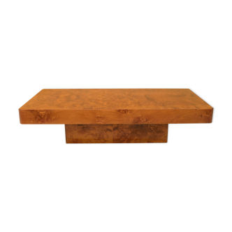 Vintage coffee table in elm magnifying glass