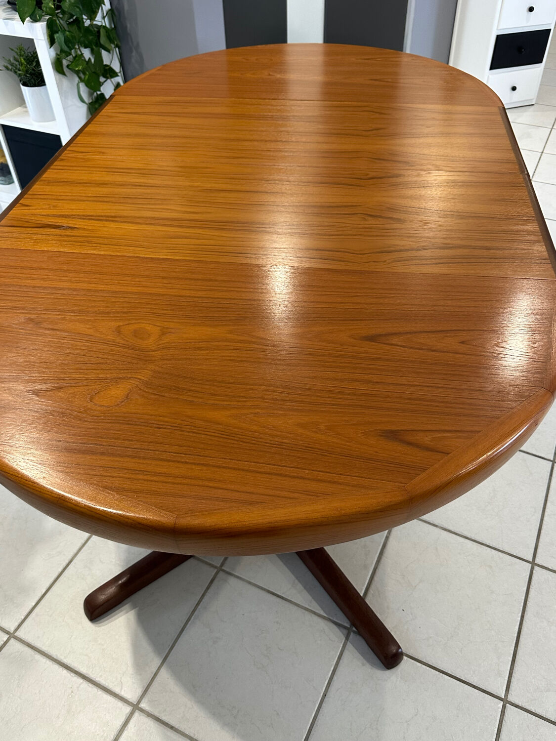 Extensible Baumann teck table vintage 1970