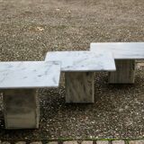 Set of 3 marble nesting tables, Italy 1970