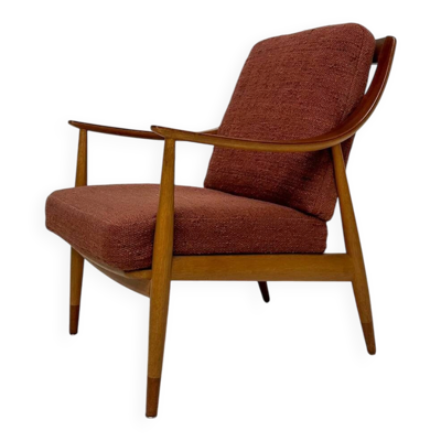 Fauteuil danois en chêne FD 145 par Peter Hvidt et Orla Mølgaard Nielsen, années 1950