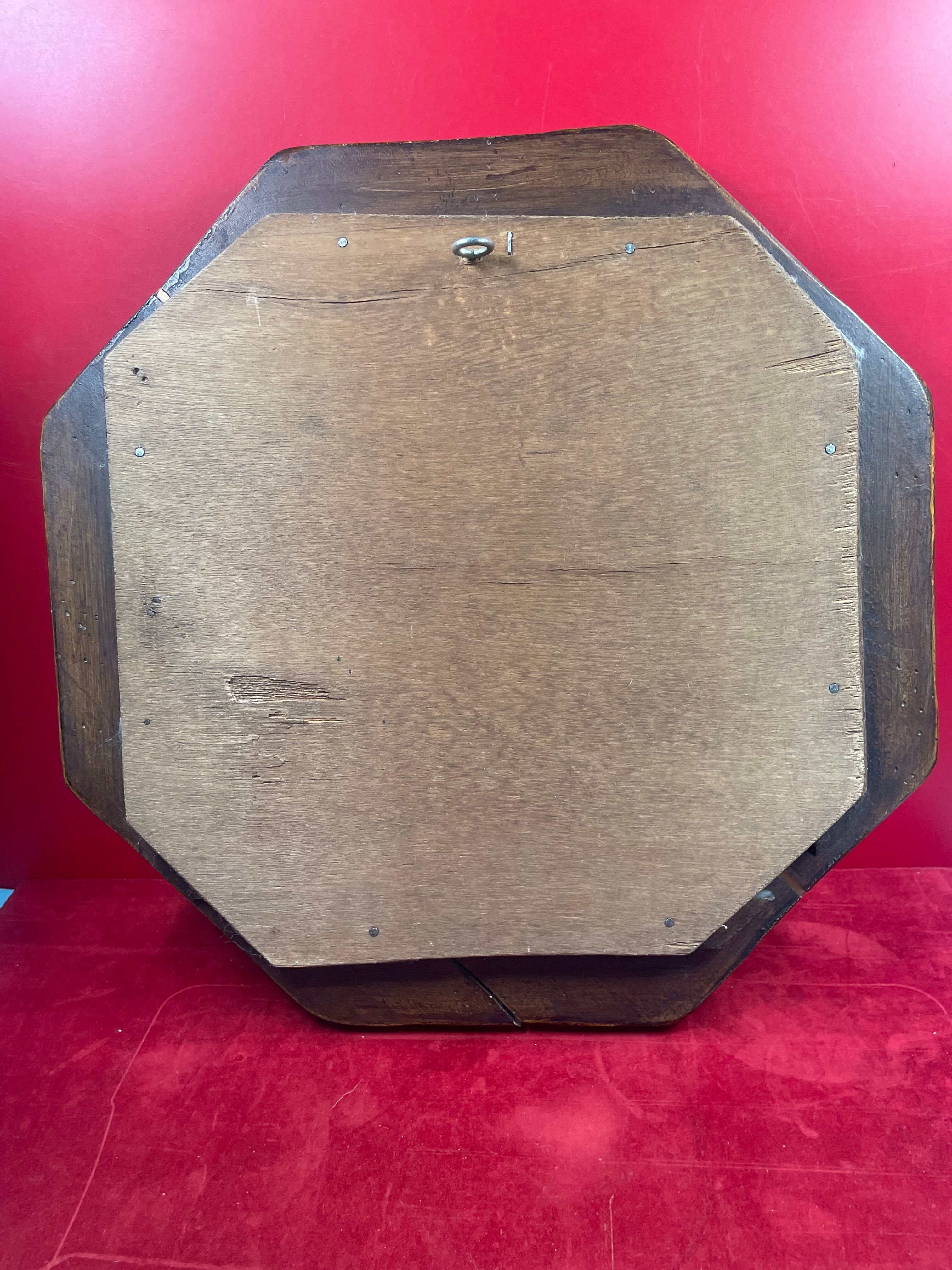 Original rustic mirror in moulded wood 40 cm
