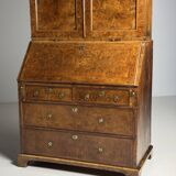 Burr walnut bureau bookcase 19th century