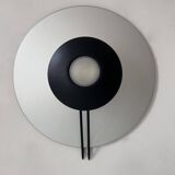 Vintage wall lamp, aluminum and sandblasted glass, Italy 1980