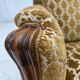 1950s, Danish relax chair, furniture velour, carved ash wood.