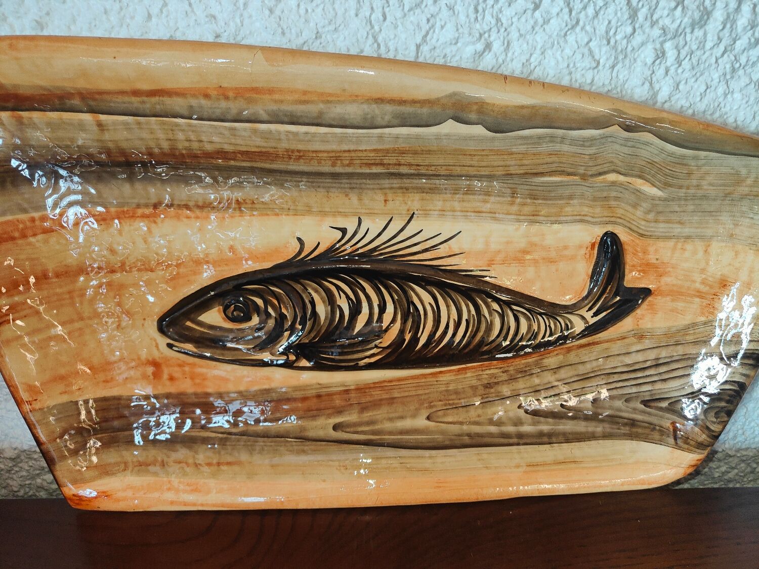 Faience fish dish by R. Delarue Desvres