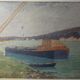 Marine, barge at the quayside, workshop stamp early twentieth century