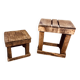 Lot de 2 tables basses rustic années 30