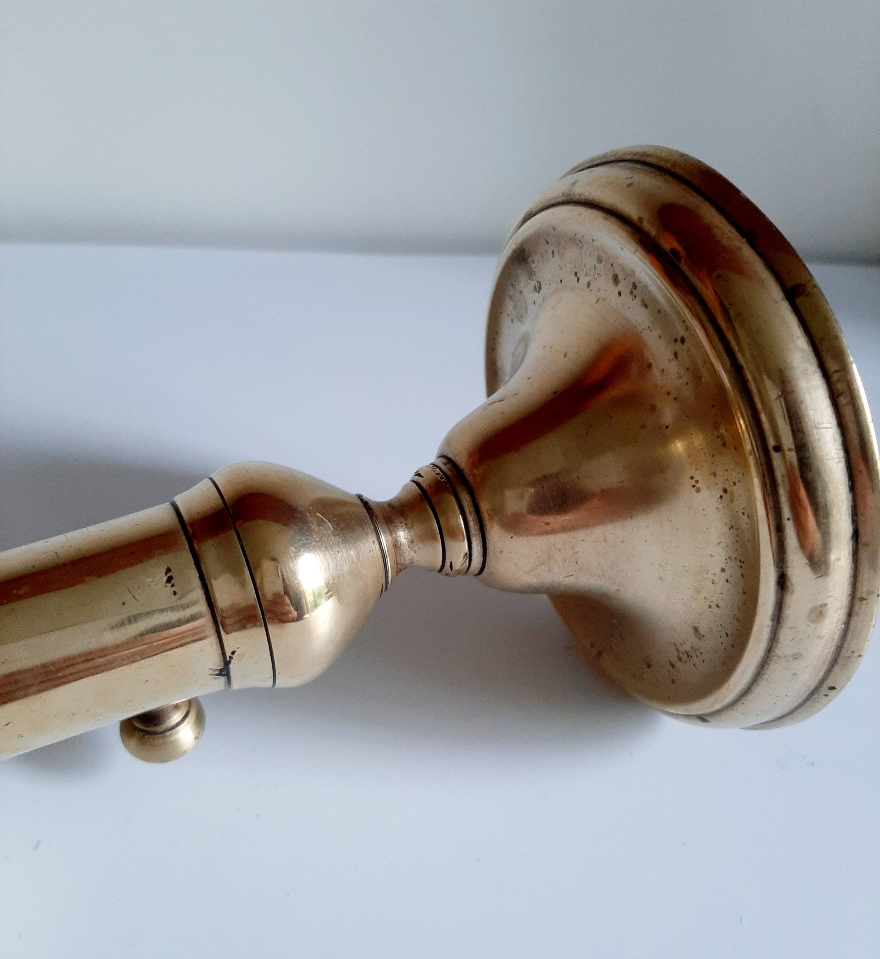 Golden brass candle holder