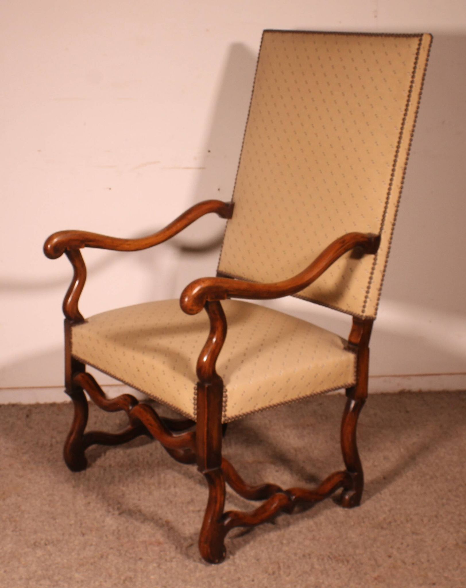 Louis XIV Style Armchairs in Sheep Bone in Walnut - 19th Century