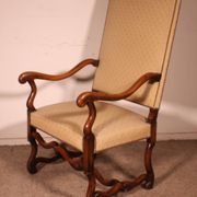 Louis XIV Style Armchairs in Sheep Bone in Walnut - 19th Century