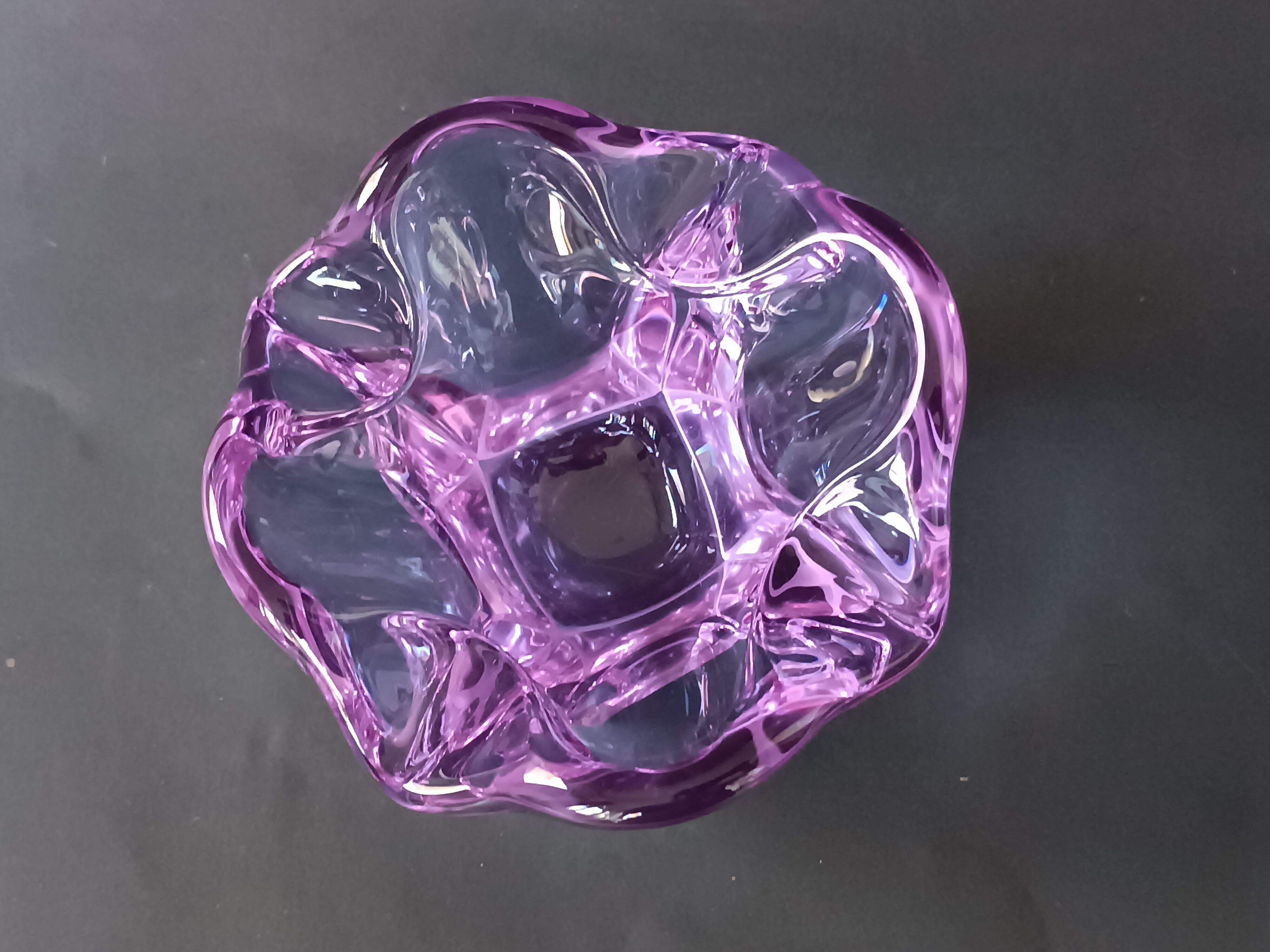 Cendrier en verre de Murano violet 1970