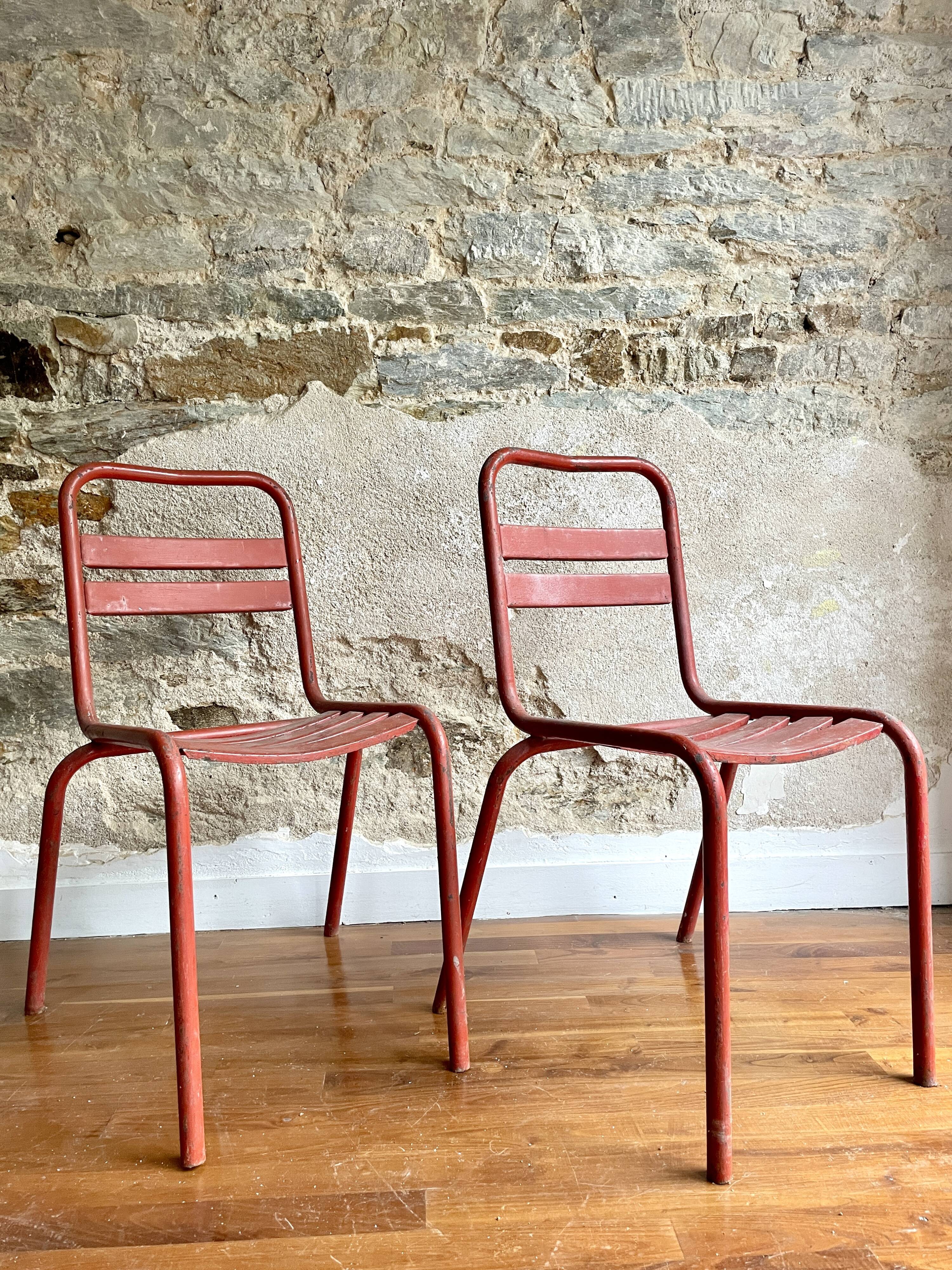 Paire de chaises style Tolix 1950