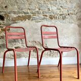 Pair of Tolix style  chairs - 1950