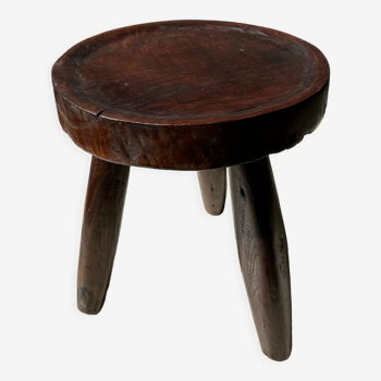 Brown solid wood stool hollow circular seat