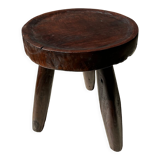Brown solid wood stool hollow circular seat