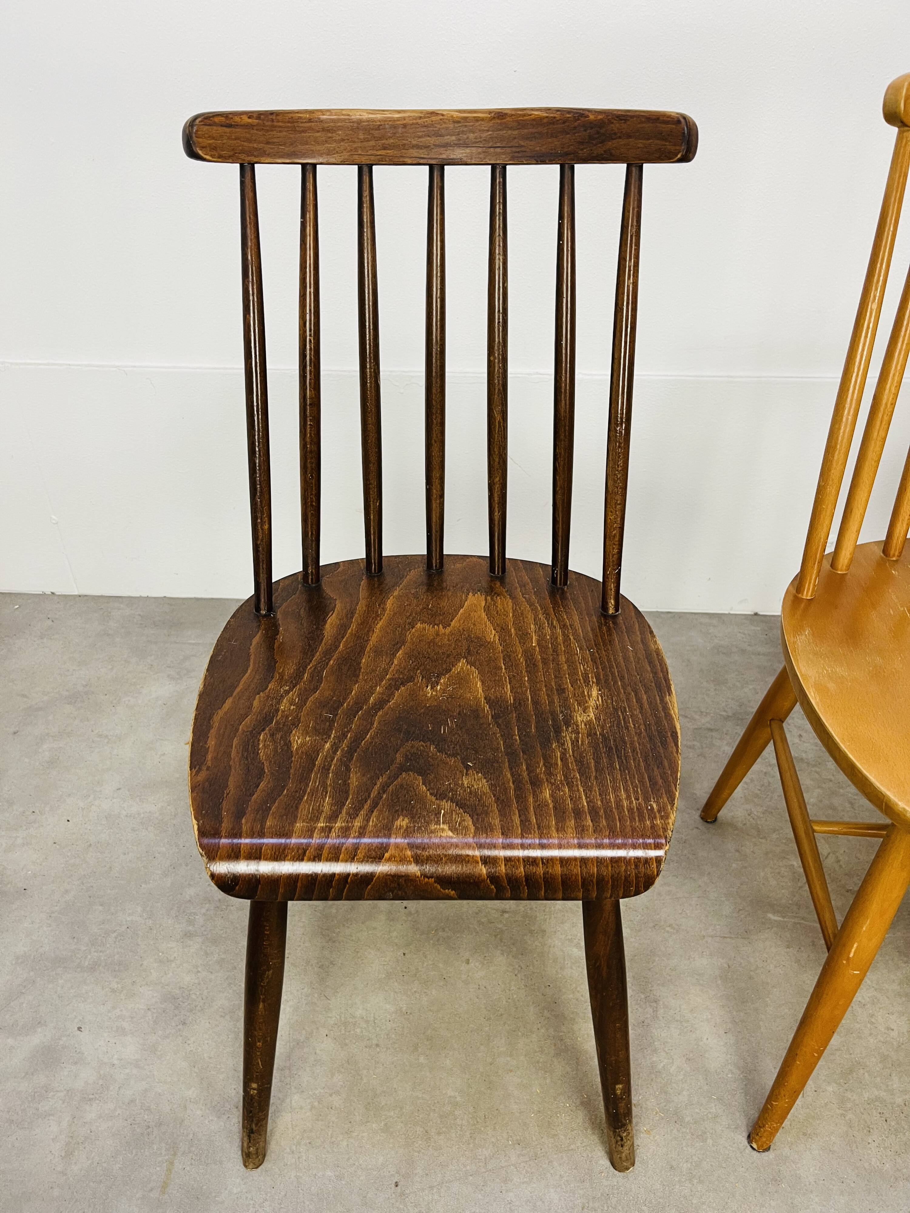 4 Scandinavian chairs with bars from the 60s
