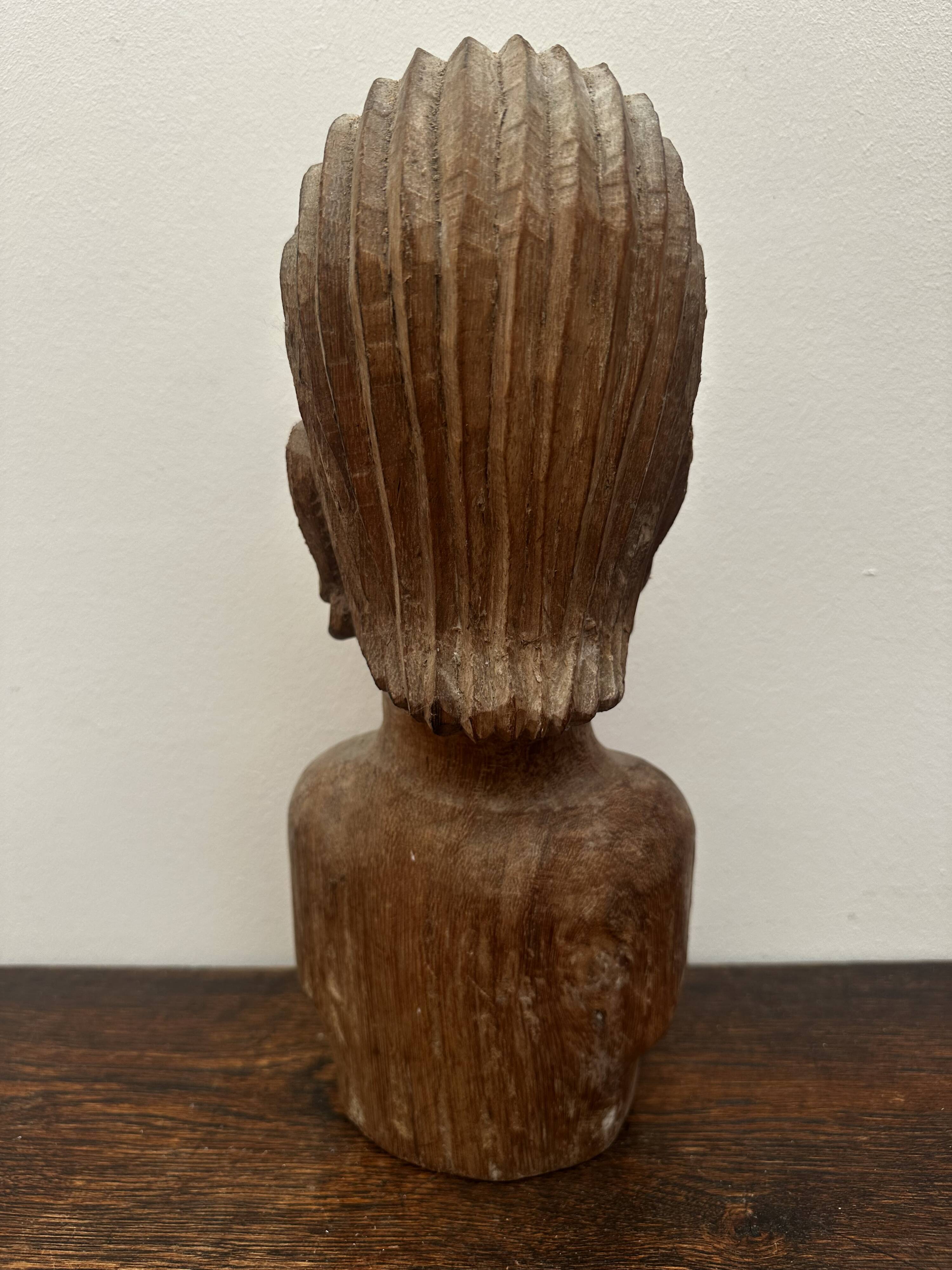 African statue, wooden bust of a woman, 1920s