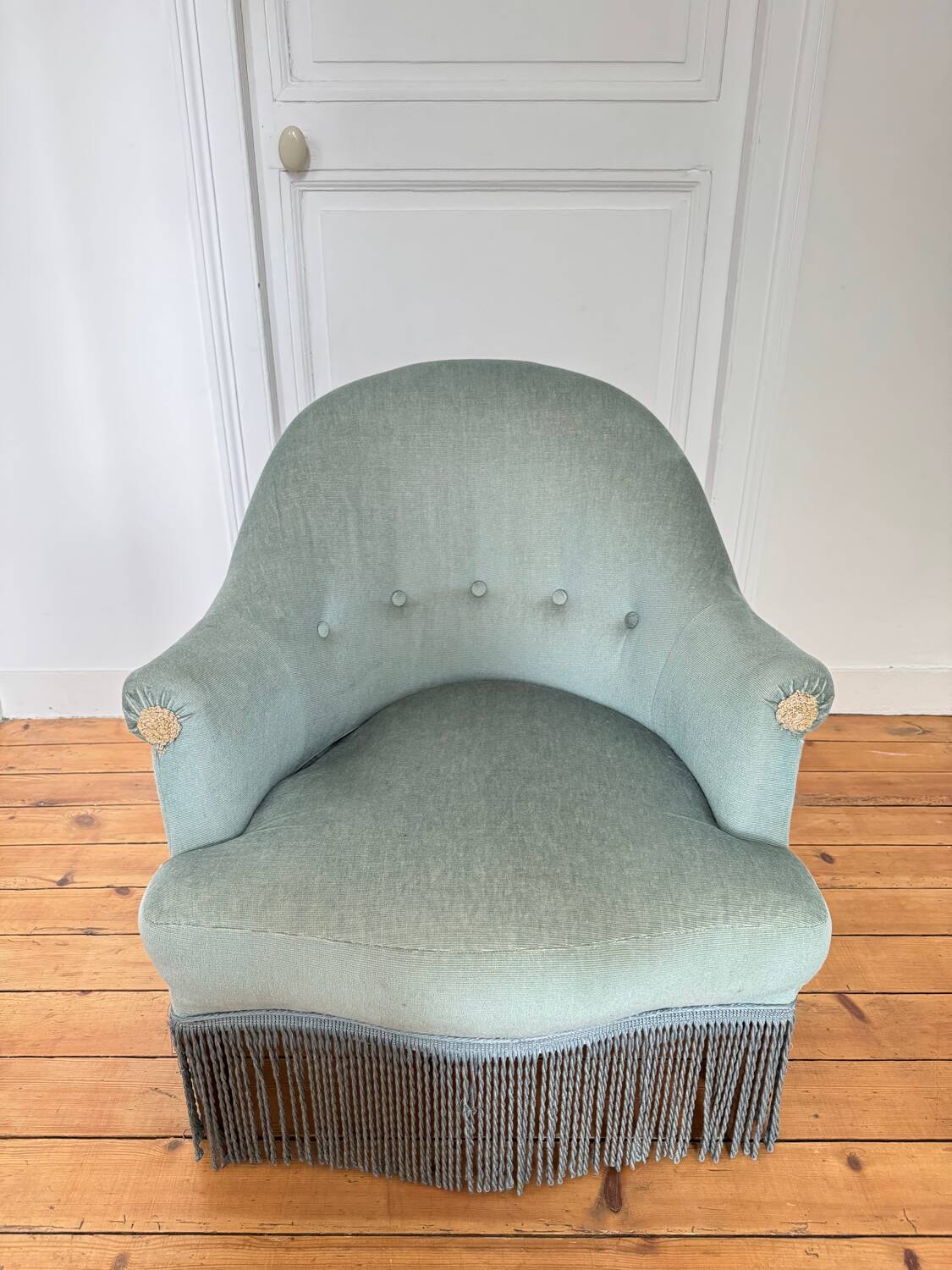Vintage blue toad armchair