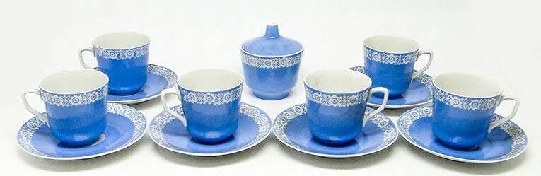 DGS Wałbrzych sugar bowl set with 6 cups